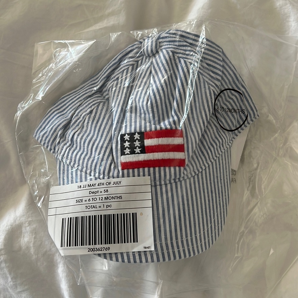 NWT Toddler Seersucker Janie & Jack Hat